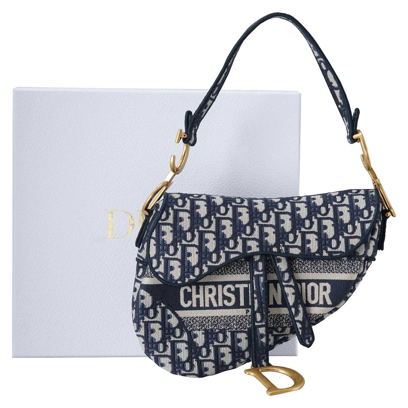 CHRISTIAN DIOR(USED)크리스찬디올 M0446 오블리크 새들백 미듐